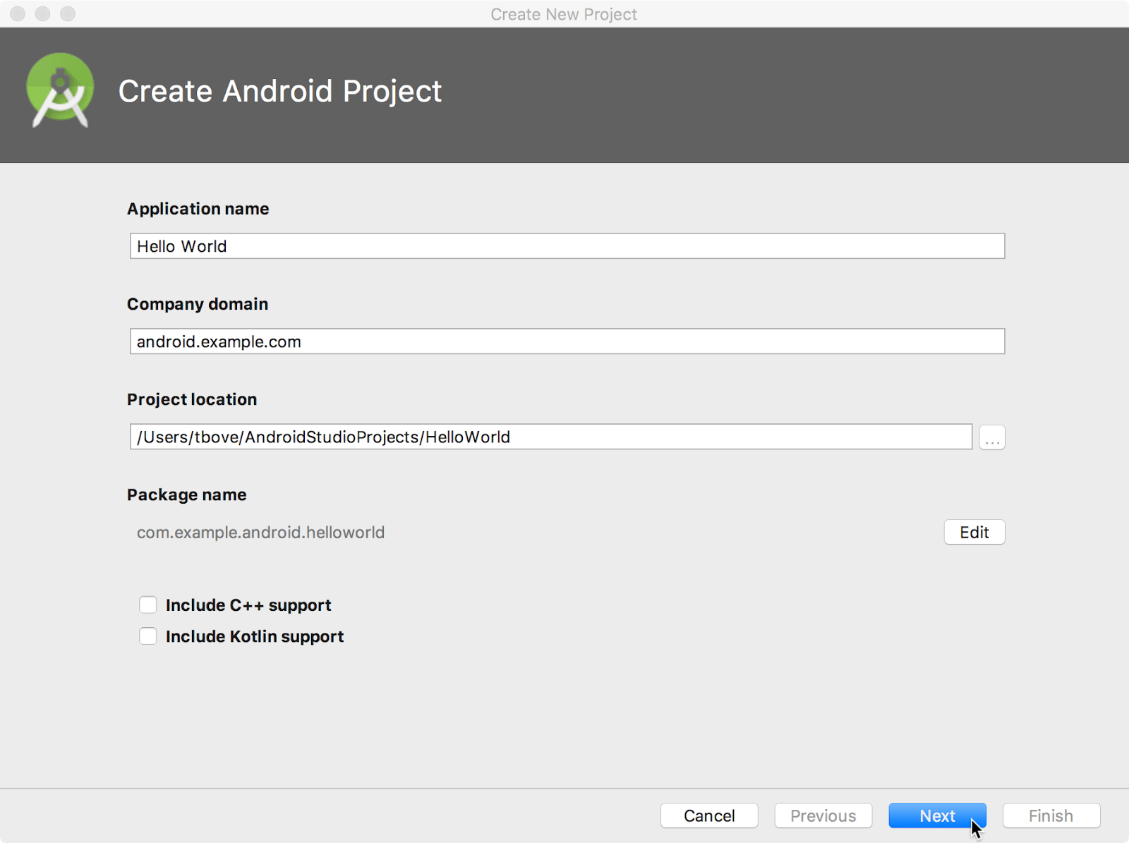 Simple android application using android studio damerriver