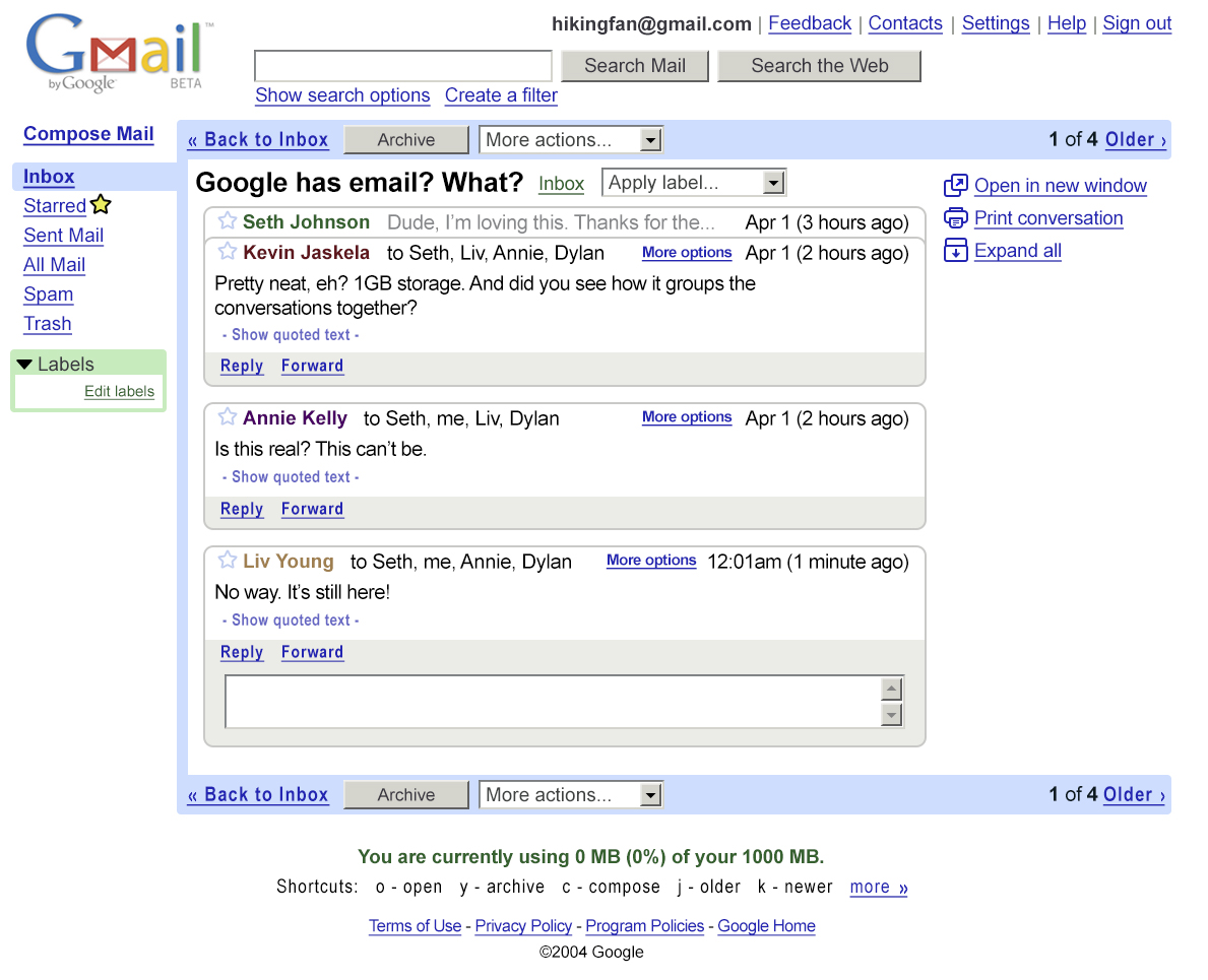 Imagem relacionada a A maior mentira da internet: Gmail comemora 15 anos com novidades