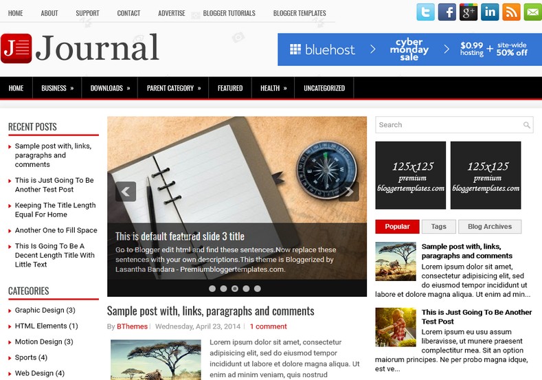 Journal Responsive Blogger Template • Blogspot Templates 2024