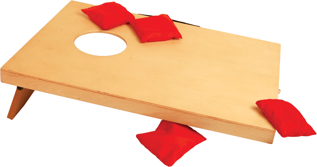 Mini Wood BagToss Game with 4 Red & 4 Blue Bags Personalization House
