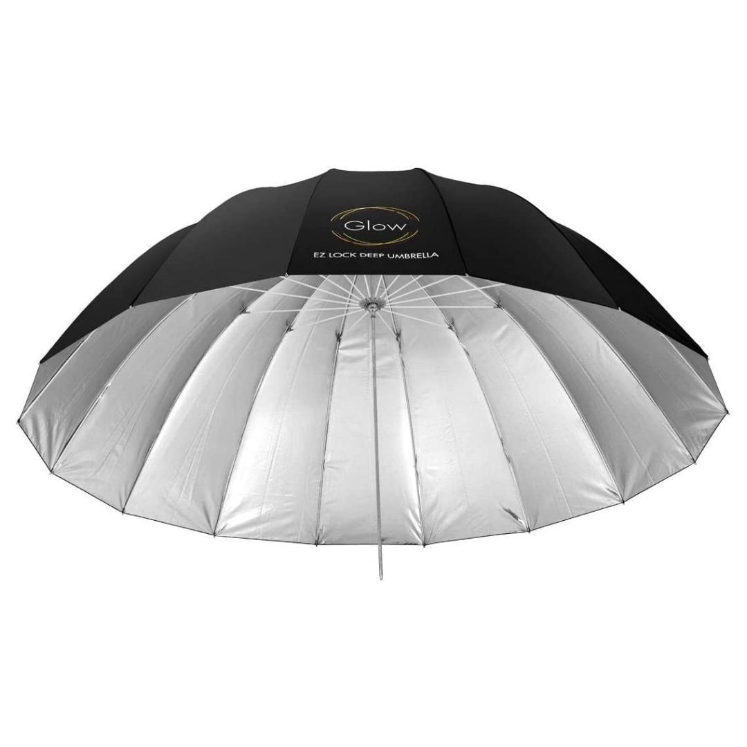 Glow Easy Lock XLarge Deep Silver Fiberglass Umbrella (65")