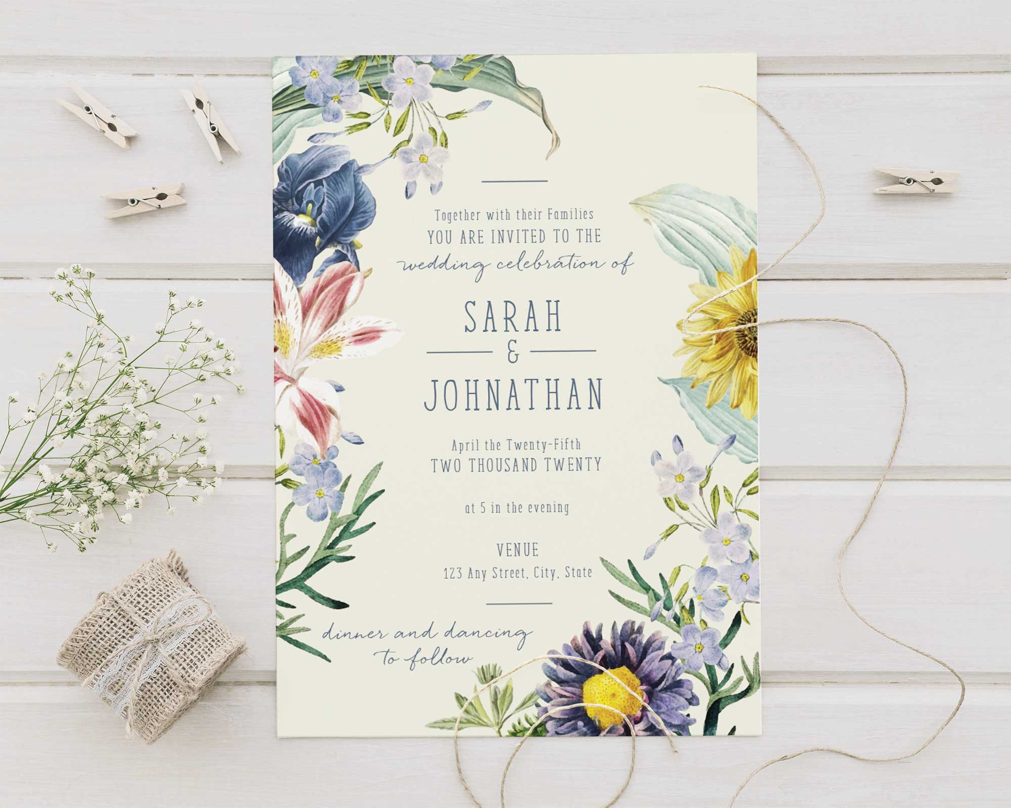 Spring Wildflower Invitations Go Print Plus