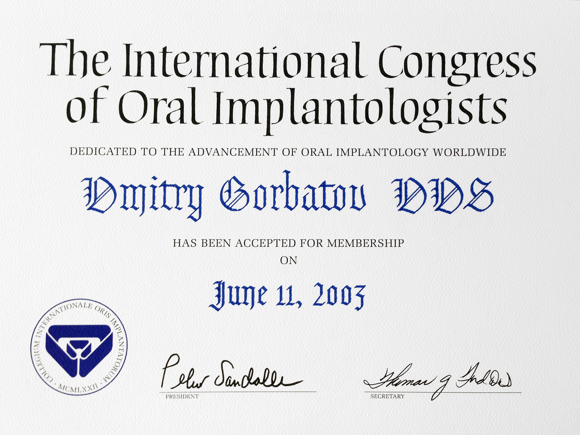 Awards, Diplomas & Certificates Gorbatov Dentistry Your Dentist in