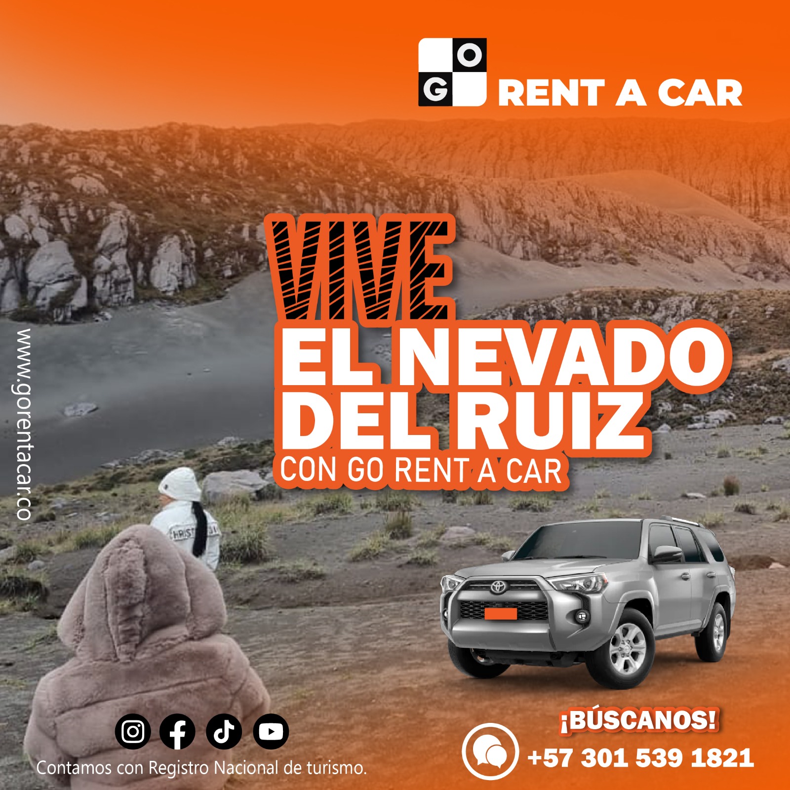 Nevado del Ruiz con Go Rent a car