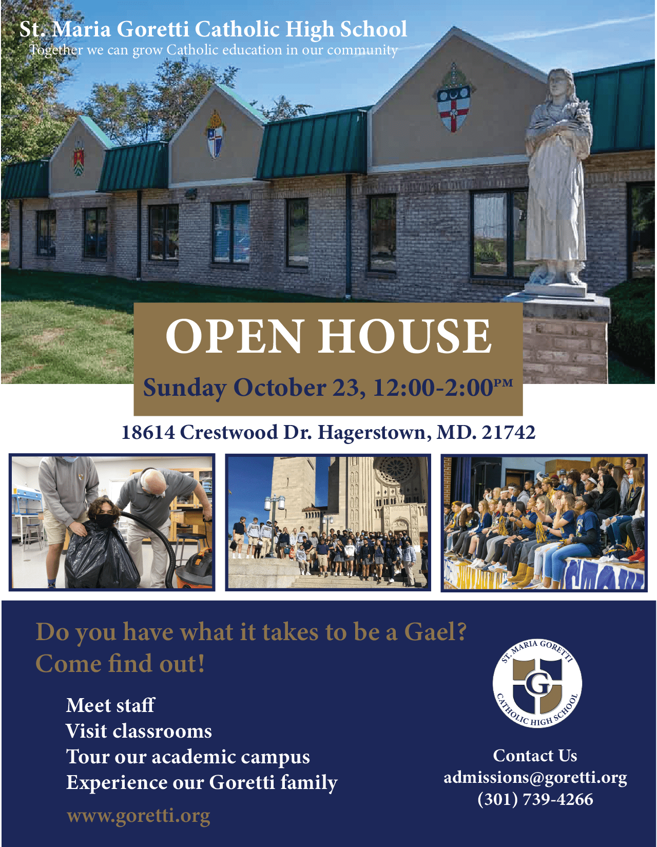Join us for our Fall Open House! St. Maria Goretti Regional Catholic High School