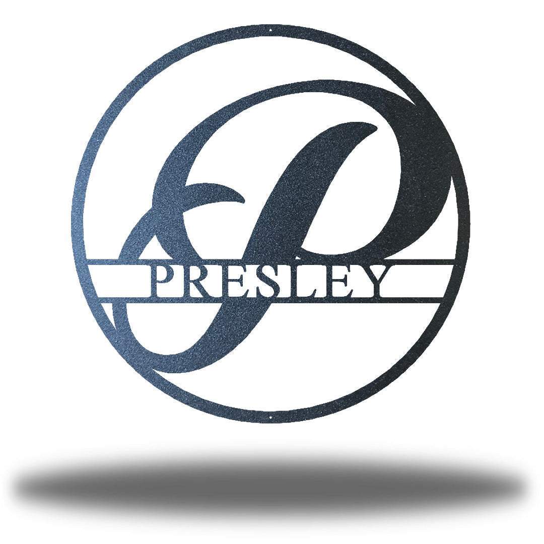 Custom Swirl Split Letter MonogramMetal Wall Art by Riverside Designs