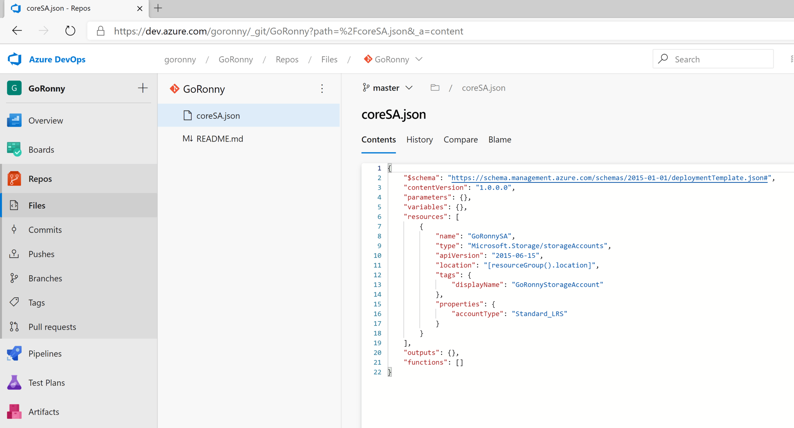 Deploying to Azure using Azure DevOps GoRonny