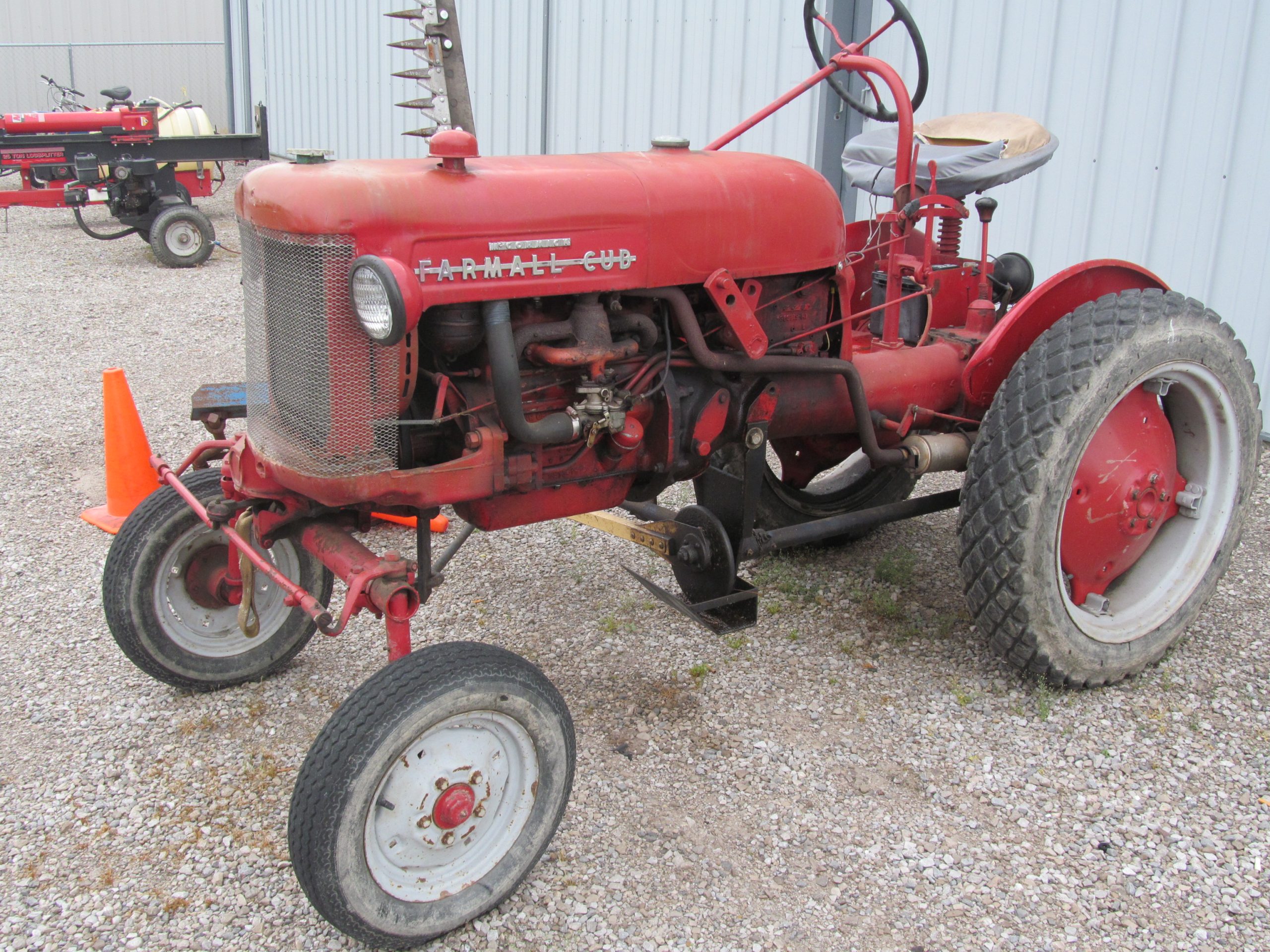 Large Auction Farmall Cub Lawn Equipment Clean Tools Guns