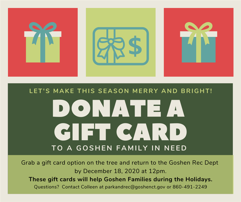 Goshen Recreation Department Gift Card Tree