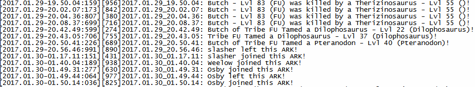 Guide to Splunk your ARK Survival Evolved Server logs. Splunk Dashboard