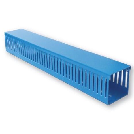 PVC Slotted Wiring Duct, 25x60mm, 2 Mtrs. Blue, Cable Trunking | UAE