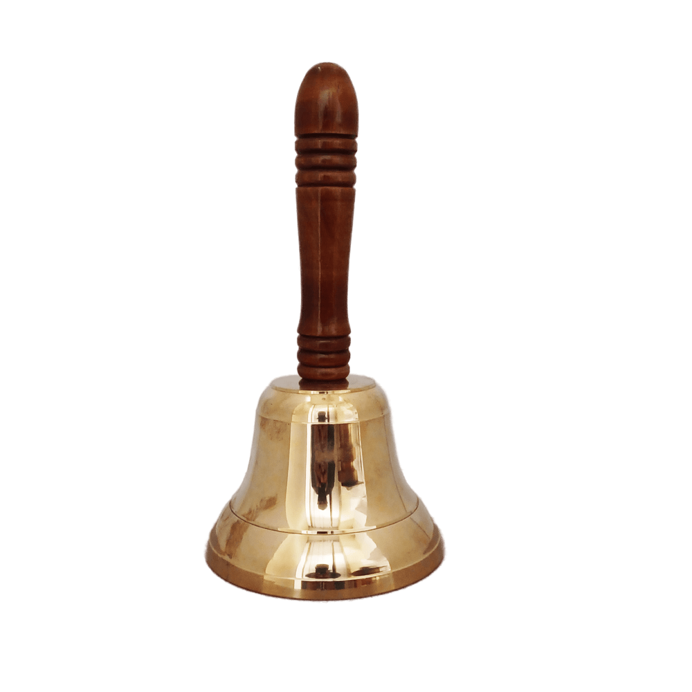 Brass Bell With Wooden Handle 30cm Got A Lot