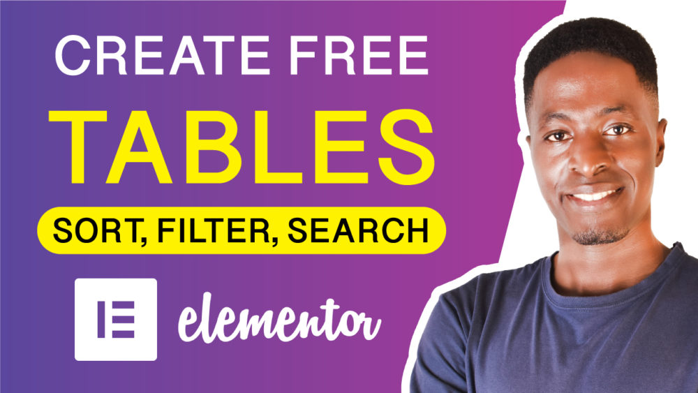Create Free Data Tables in Elementor with Search and Filters