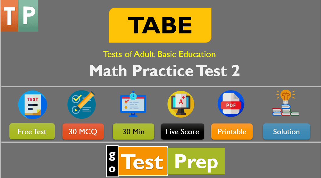 TABE Math Practice Test 2 (Question Answers Online Quiz)