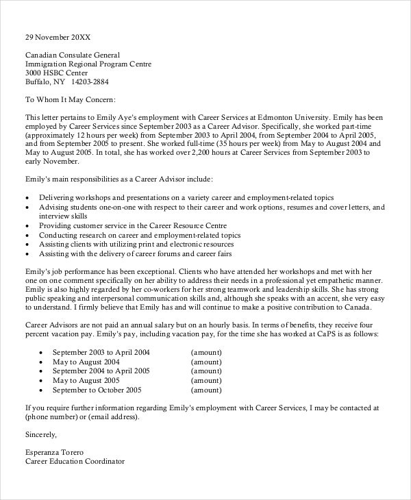 Work Reference Letter For Immigration Purpose Samples &amp; Templates Download