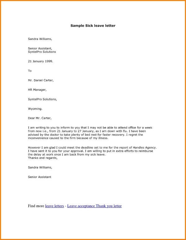 Leave Letter Format For Office Samples & Templates Download