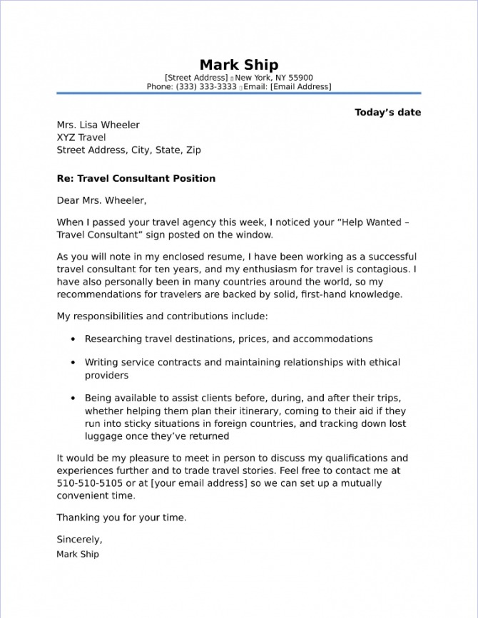Corporate Travel Consultant Cover Letter Gotilo