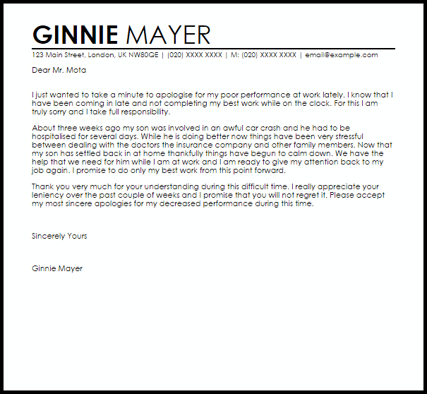 Personal Apology Letter To Boss Samples & Templates Download