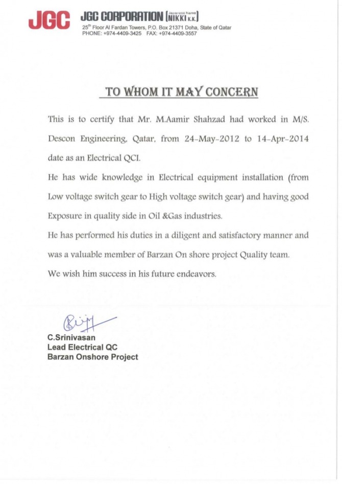 Engineering Work Experience Letter Gotilo