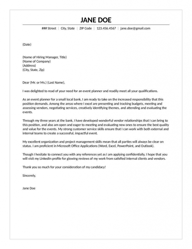 11+ Event Coordinator Cover Letter Cover Letter Example Cover