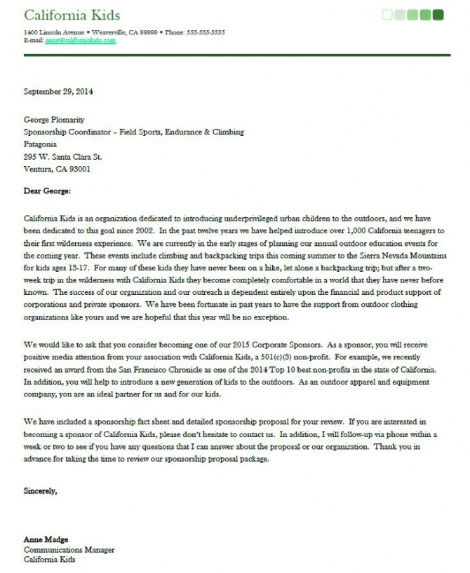 Professional Sponsorship Letter Samples & Templates Download