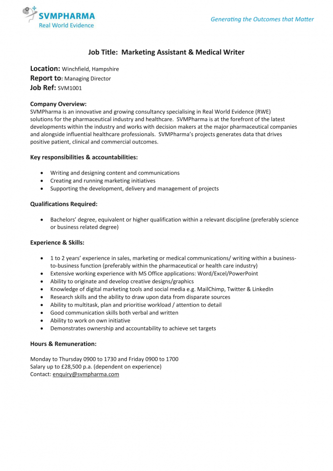 Marketing Assistant Job Description Gotilo
