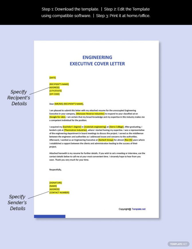 Engineering Executive Cover Letter Gotilo