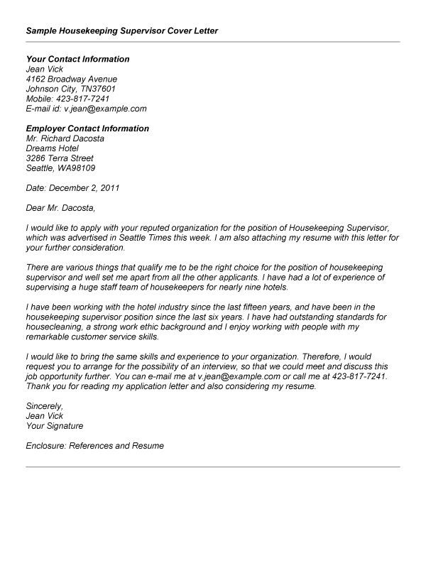 Supervisor Cover Letter Example & Writing Tips Free.