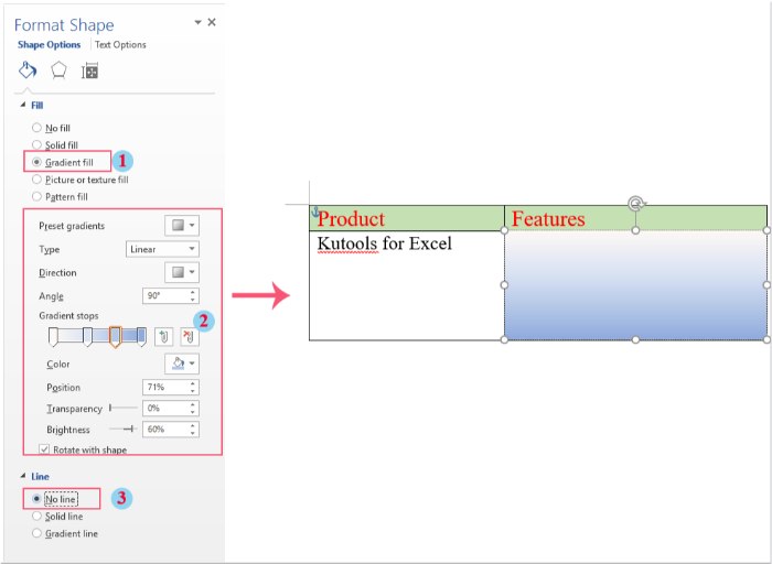 How to Apply Gradient Fill to Table Cells in Word
