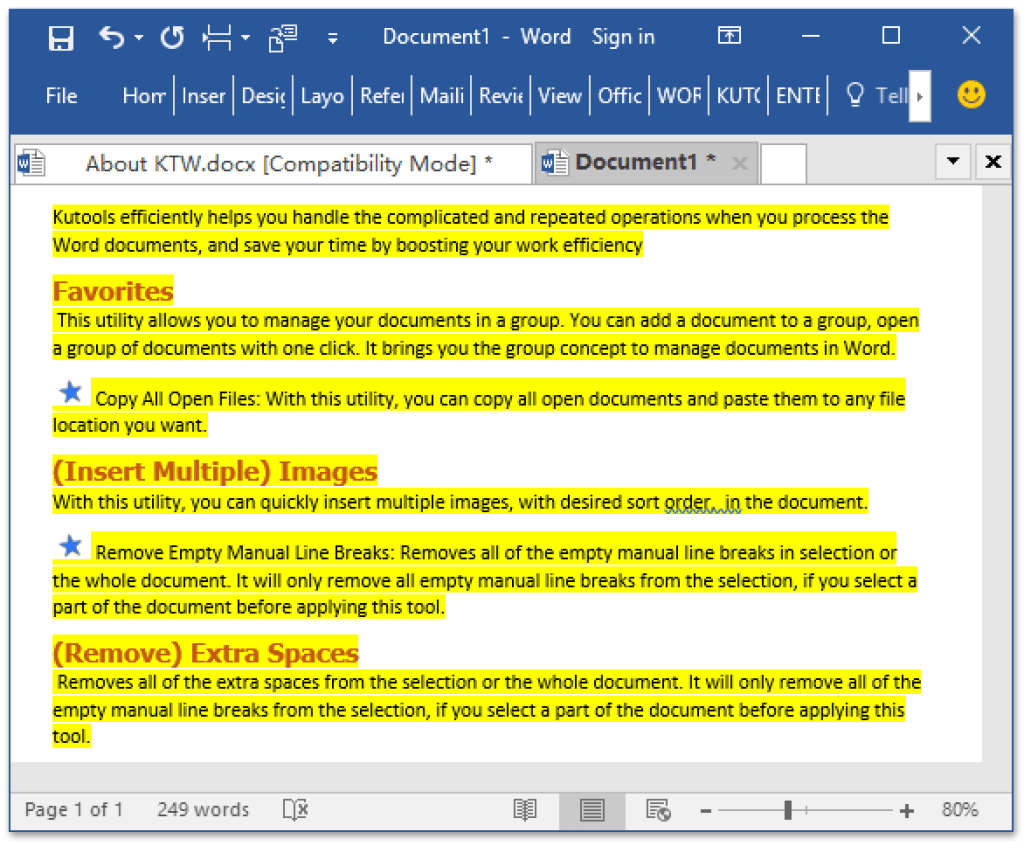 How to Copy All Highlighted Text in Word Document?