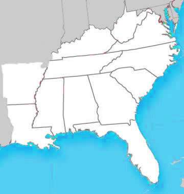 American Map Of Southeast