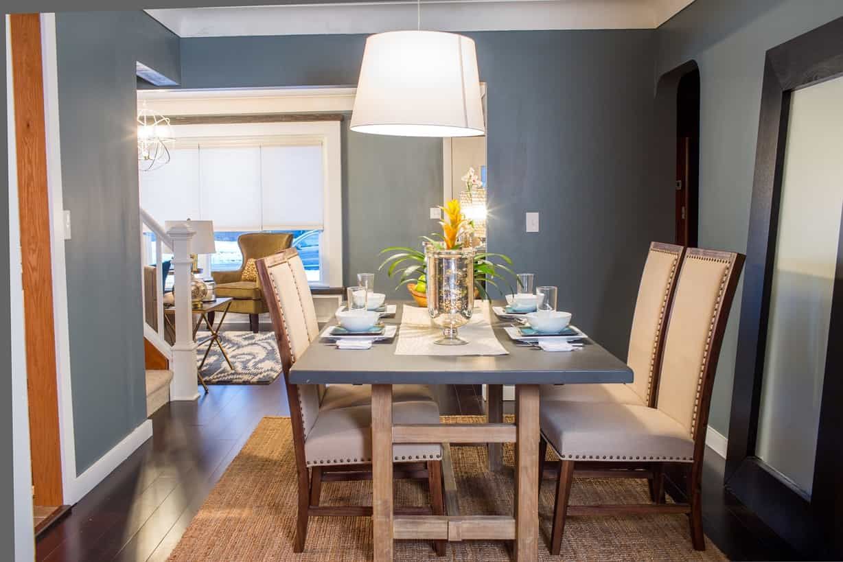 Blue Dining Room With Rustic Dining Table 71829 House Decoration Ideas