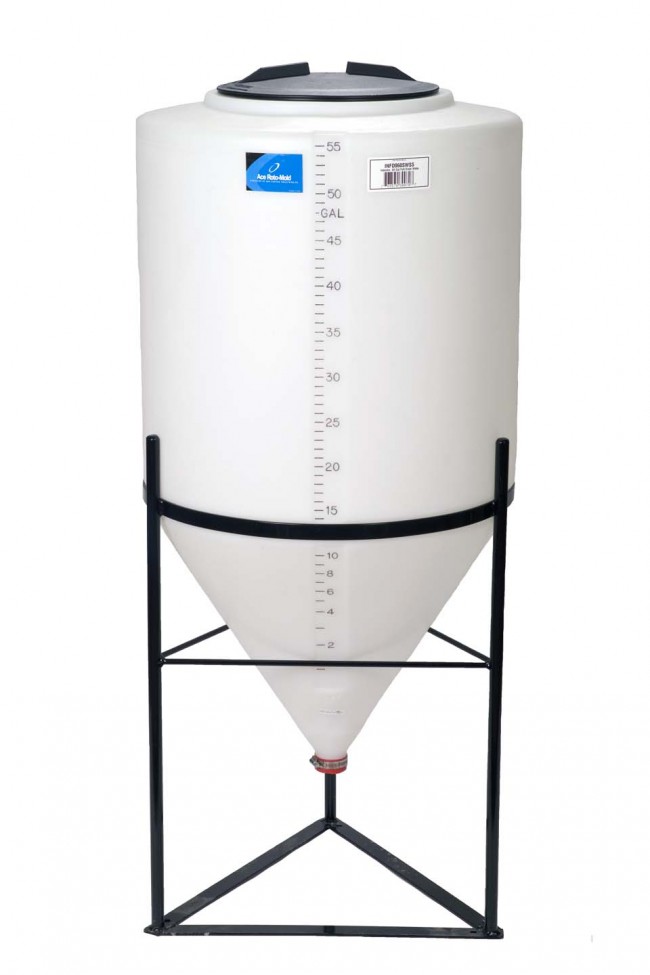 55 Gallon Cone Bottom Inductor Tank Full Drain Go To TanksGo To Tanks