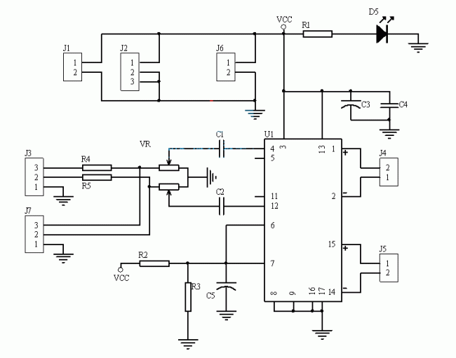 schemat ideowy BTE-225 wzmacniacz TDA7297 mocy audio 2 x 15W