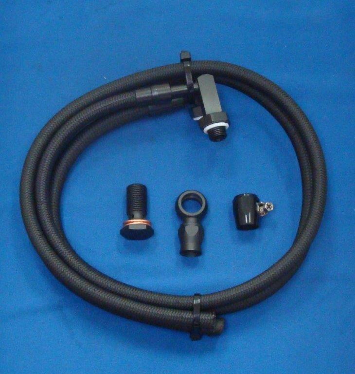 131107B Stainless Braided Power Steering Hose Kit Matte Black Gotta