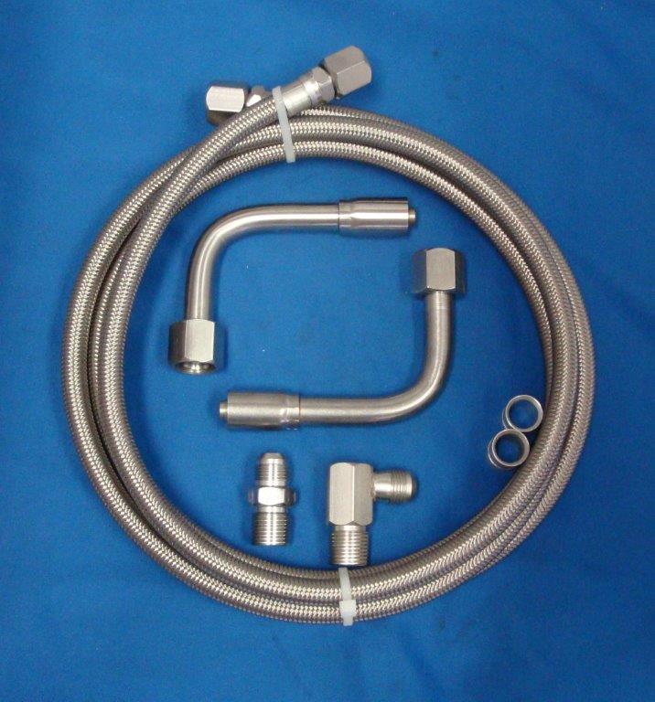 343205 Stainless Steel Braided GM Heater to Intake Manifold Hose Kit