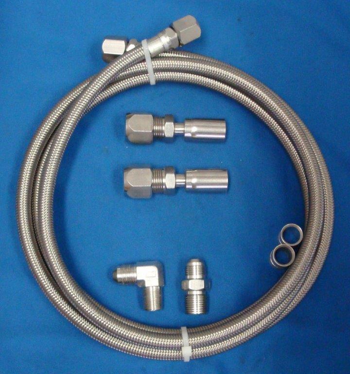 343350 Stainless Steel Braided Heater Hose Kit for Edelbrock Manifolds