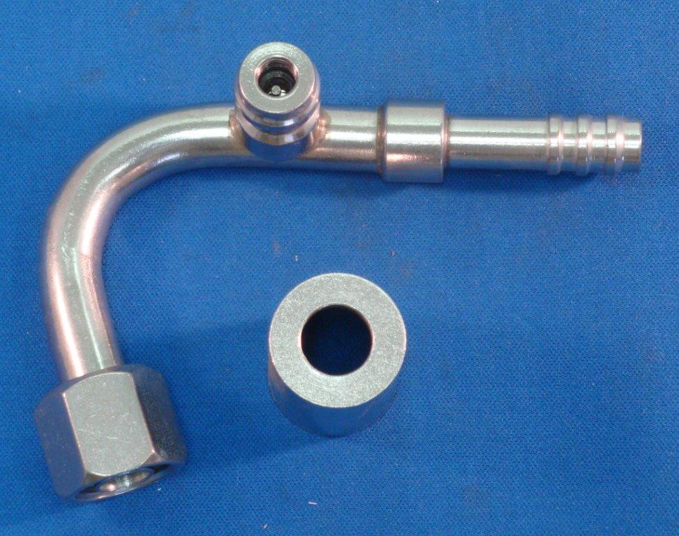 3835081 Stainless Steel 135Degree 8 Female Oring Fitting with 134A