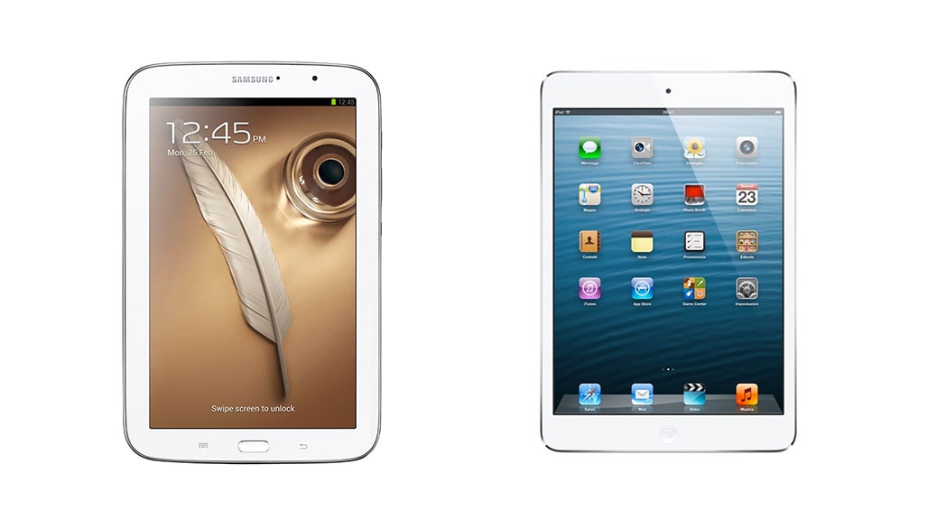 Comparativa de tablets Samsung Galaxy Note 8.0 vs iPad mini de Apple