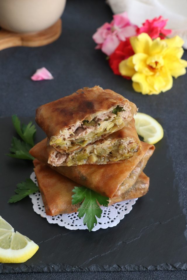 Brick aux Poireaux Olives et Thon Gourmandise Assia