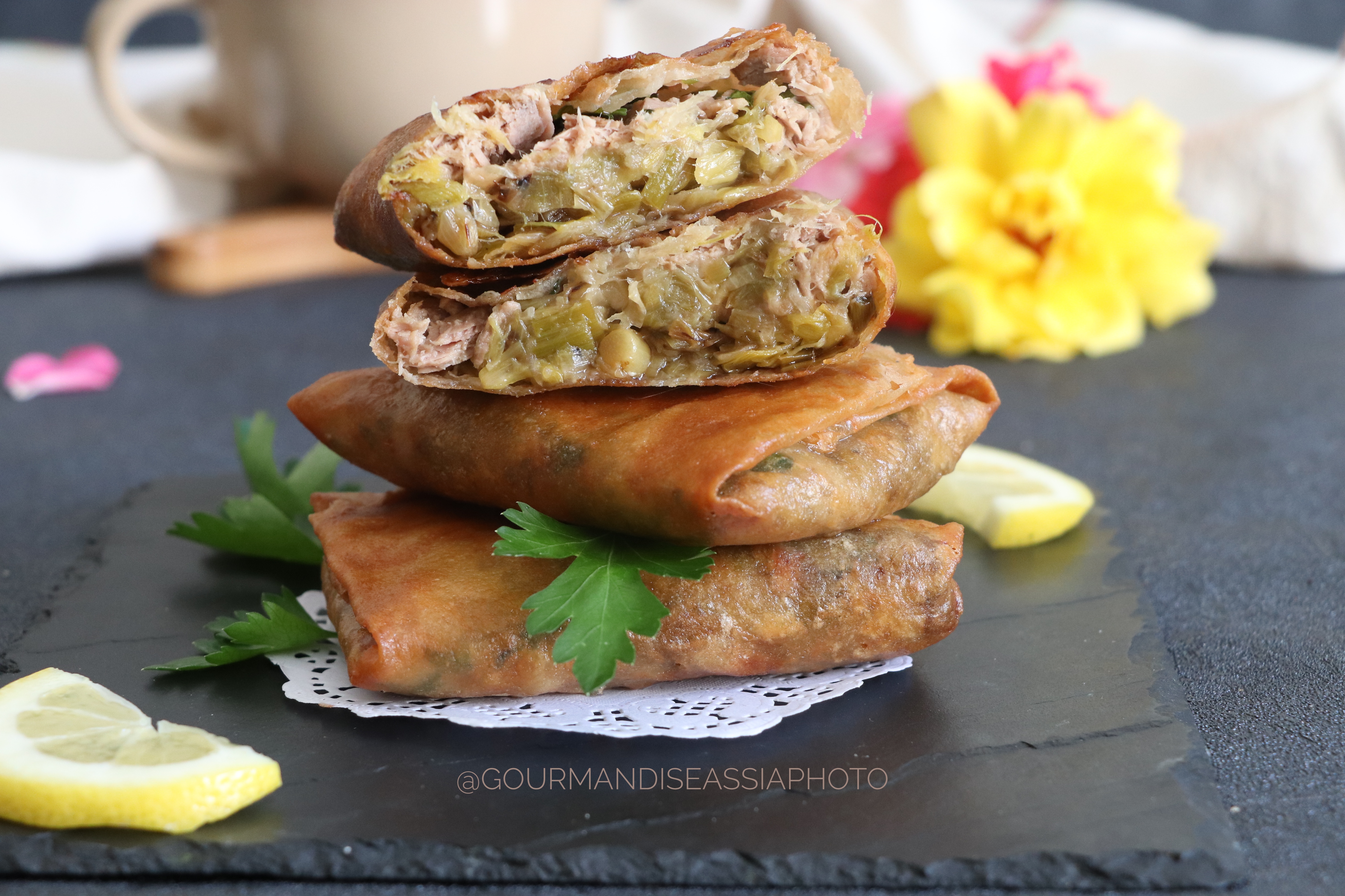 Brick aux Poireaux Olives et Thon Gourmandise Assia