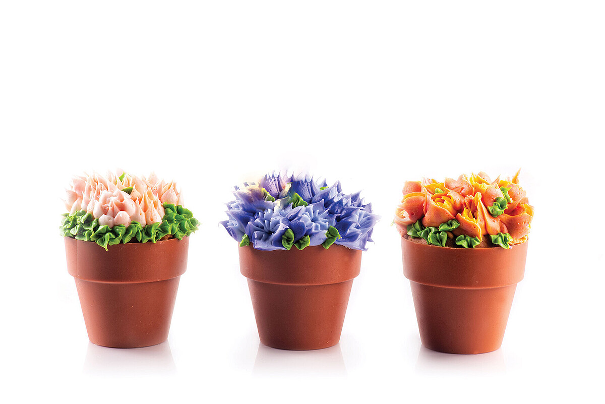 Blumentopf aus Schokolade gourmetmedia