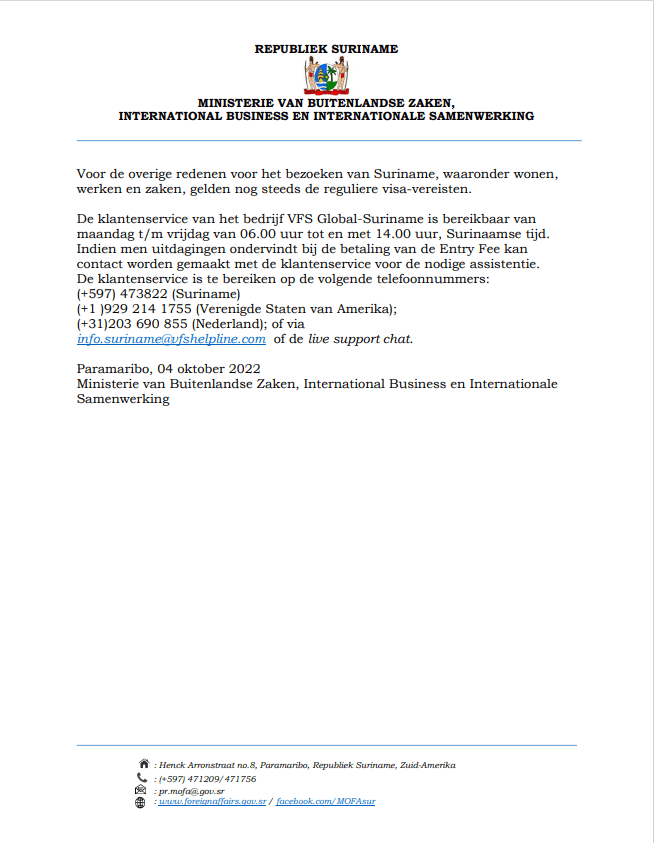 CONSULAIRE ASSISTENTIE BIJ BETALING ENTRY FEE