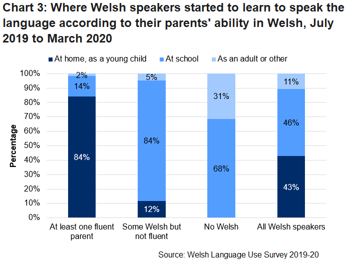 Welsh in the home and in education (Welsh language use survey) July 2019 to March 2020 GOV.WALES