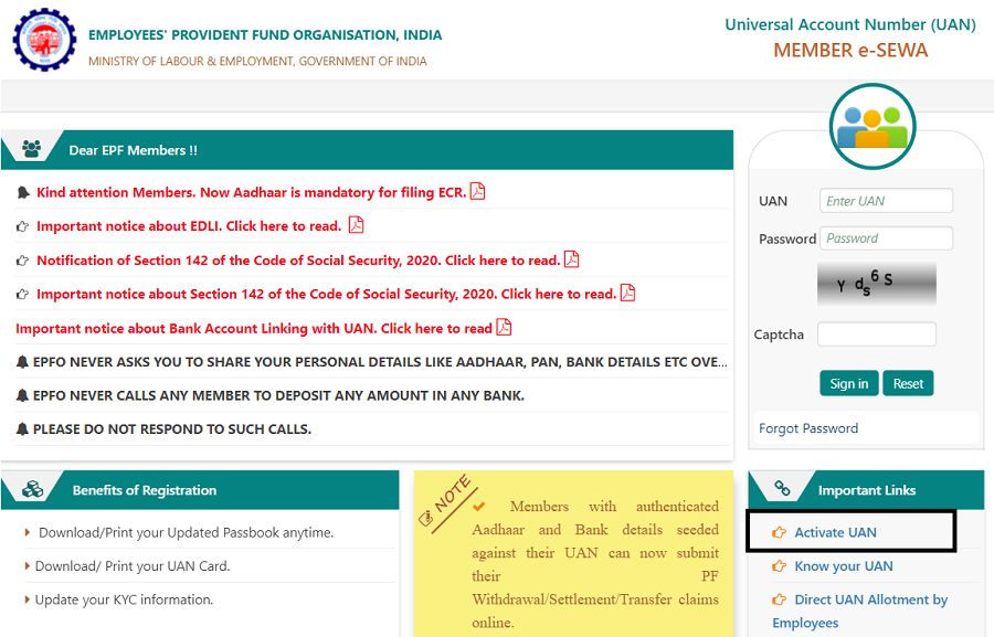 Member Portal Epfo