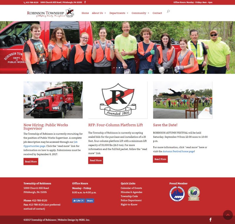 Robinson Township Responsive site Design GovUnity