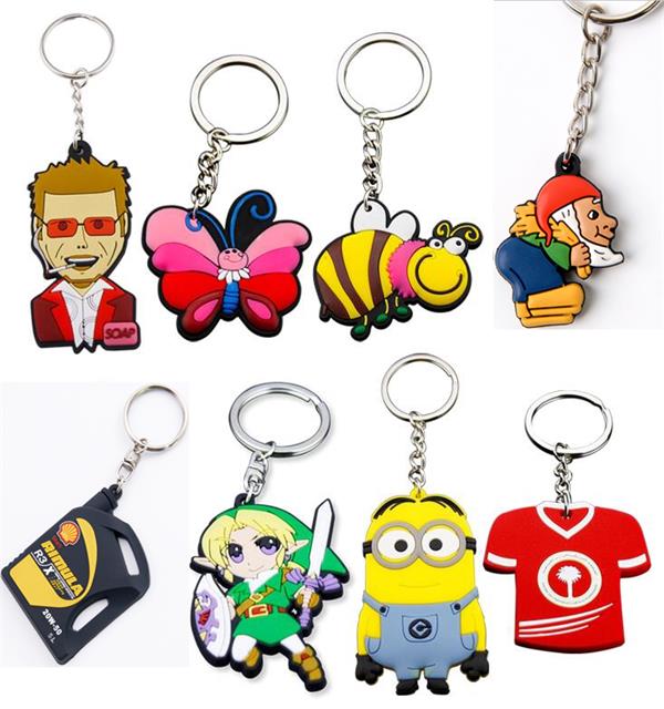 Rectangle custom logo soft PVC keychain Gowin Gifts Co.,Ltd.