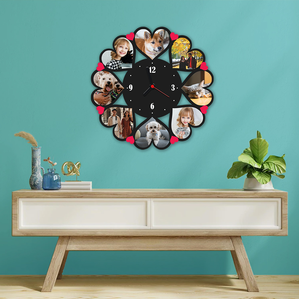Circle of Hearts Wall photo clock Gozo Graphics Print Signage CNC