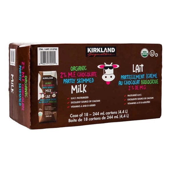 Kirkland Signature Organic Chocolate Milk 18 x 244ml GP2U