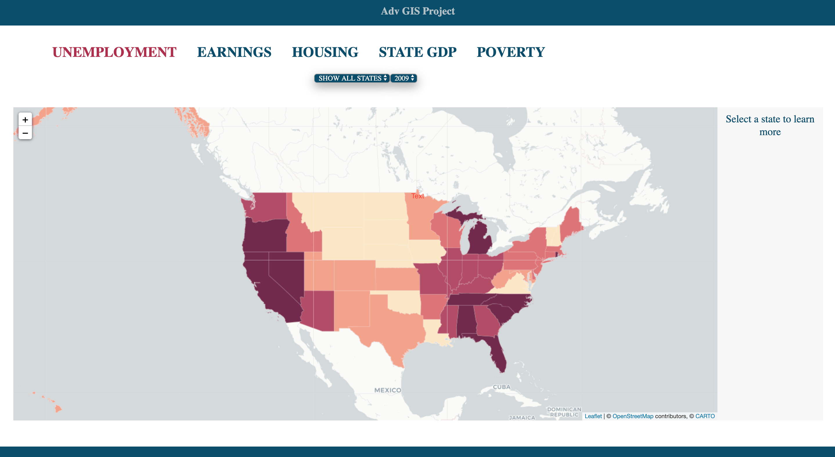 Mapping economic indicators in United States